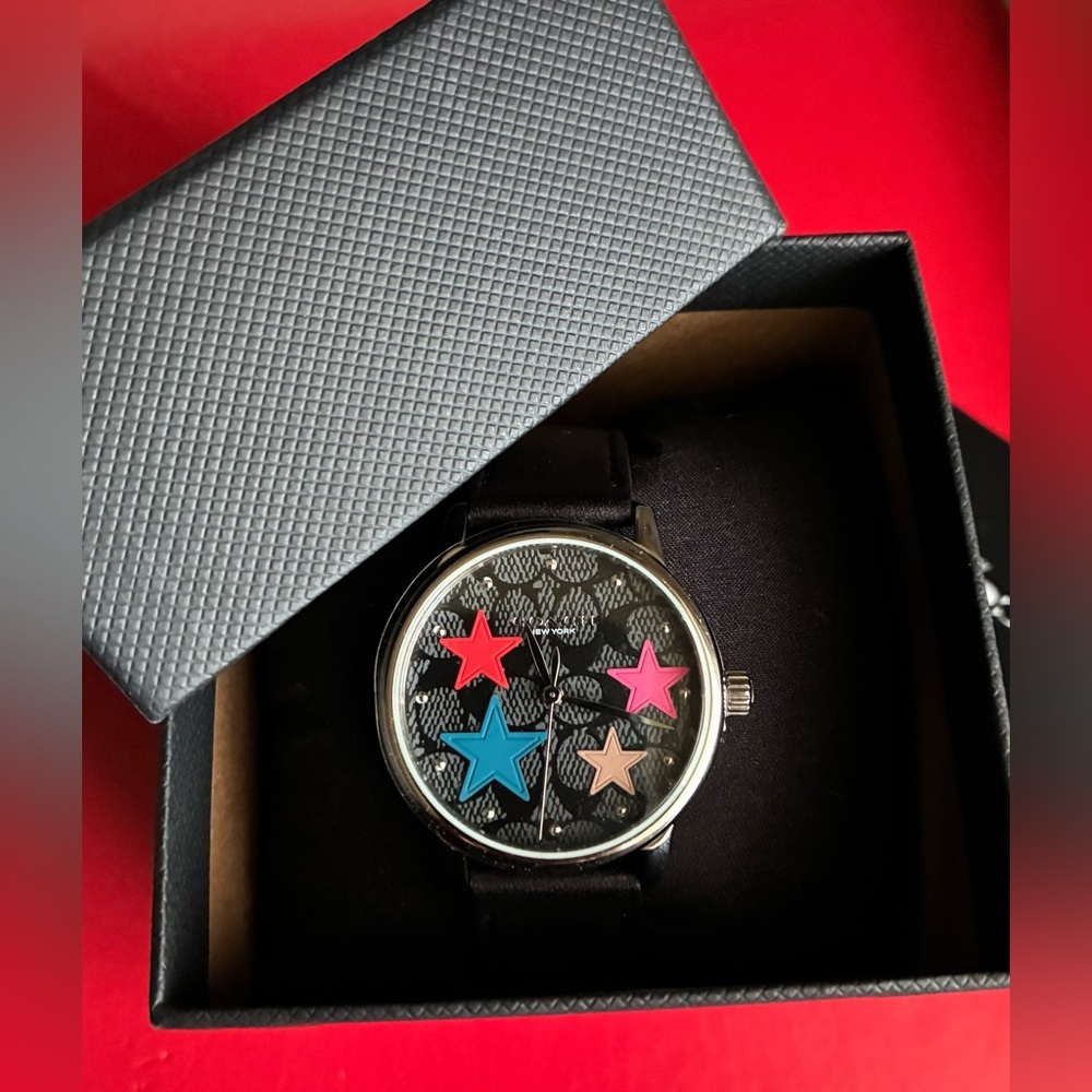 COACH Watch,Coach Black Watch with Colorful Stars - Picture 3 of 14